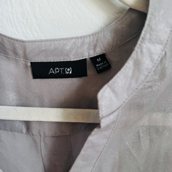 Apt. 9 Silver Relaxed 3/4 Sleeve Blouse medium - Picture 5 of 5